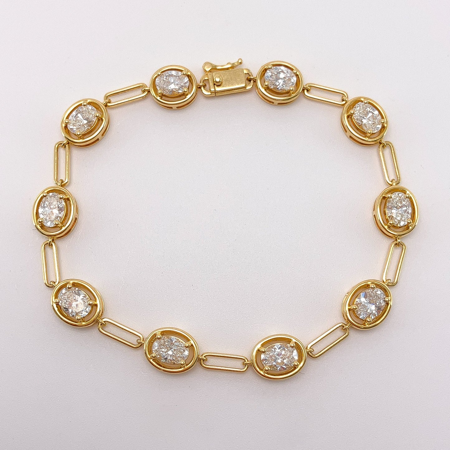 4.05cts Oval Diamond Paperclip Bracelet, 18k - Forever Rox Fine Jewelry