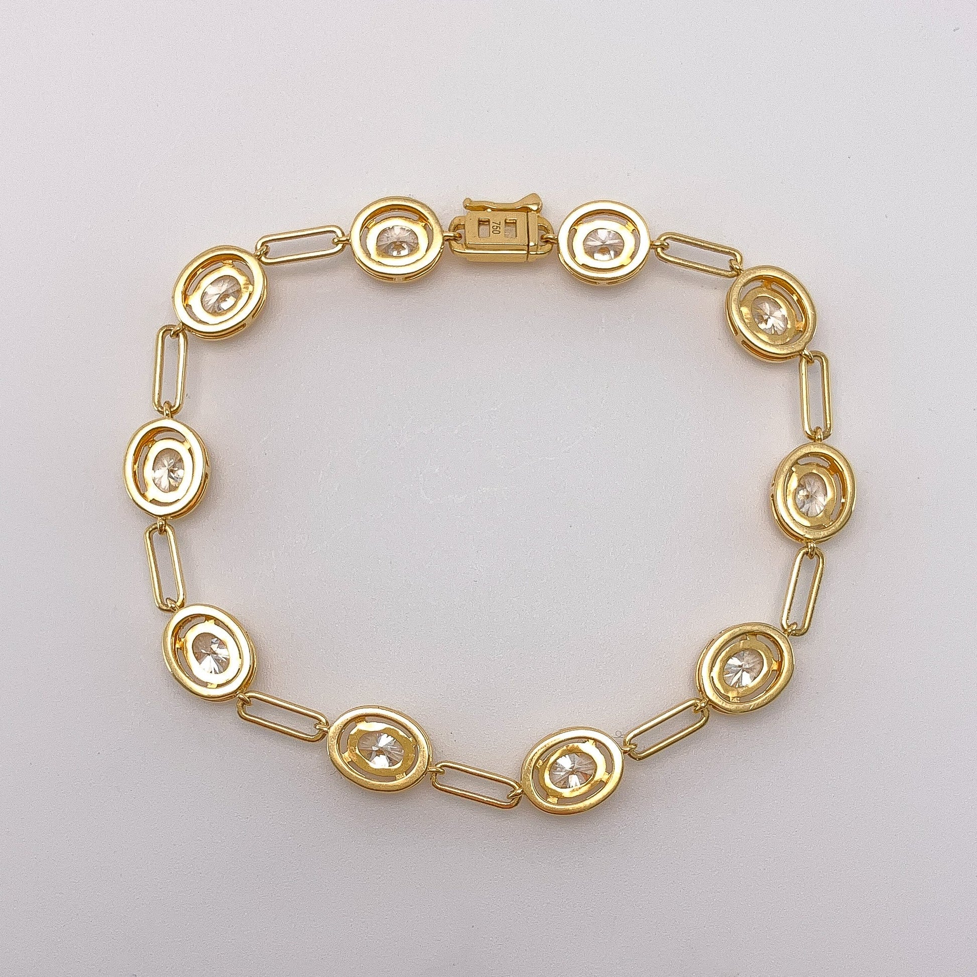 4.05cts Oval Diamond Paperclip Bracelet, 18k - Forever Rox Fine Jewelry
