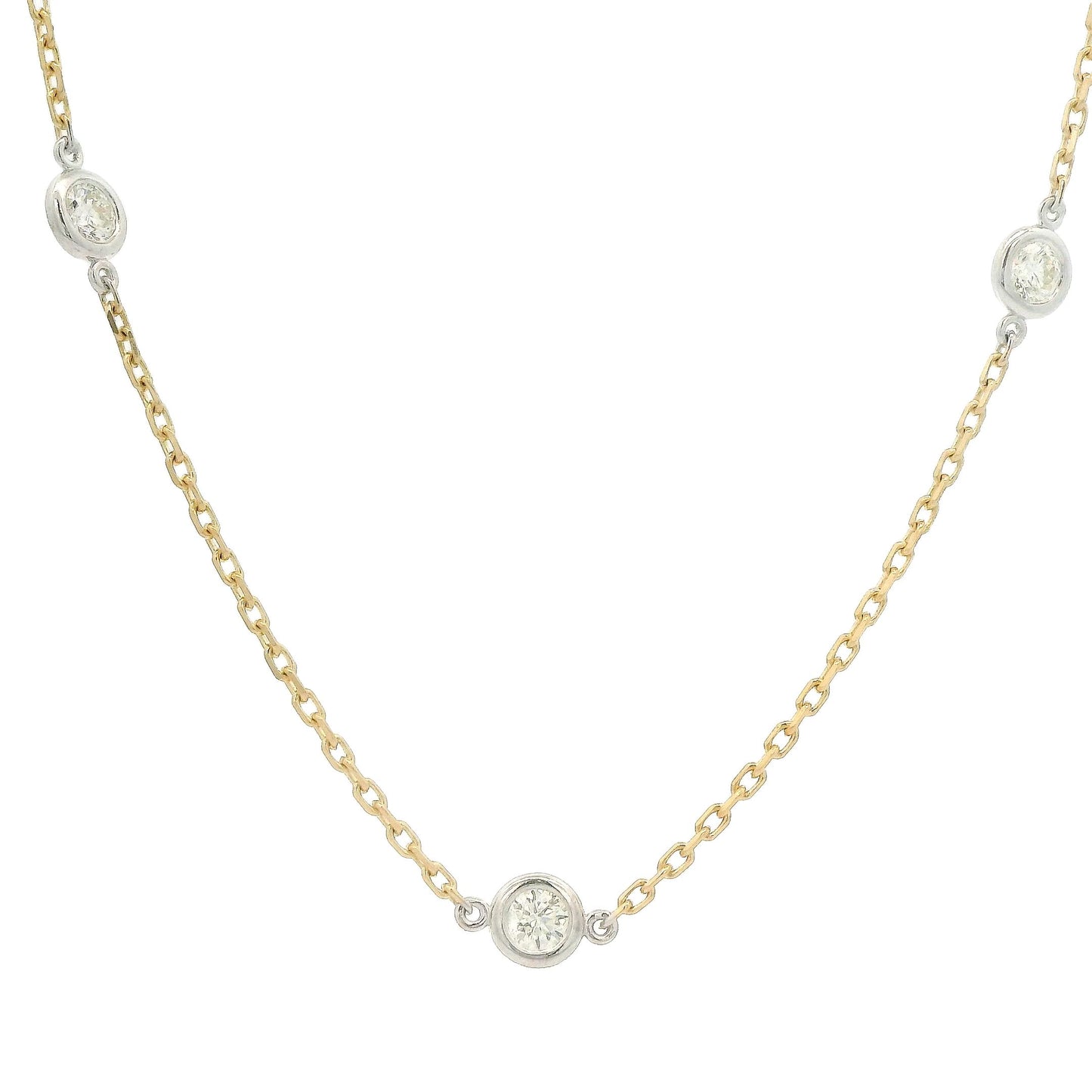 Two Tone Diamonds by the Yard Necklace