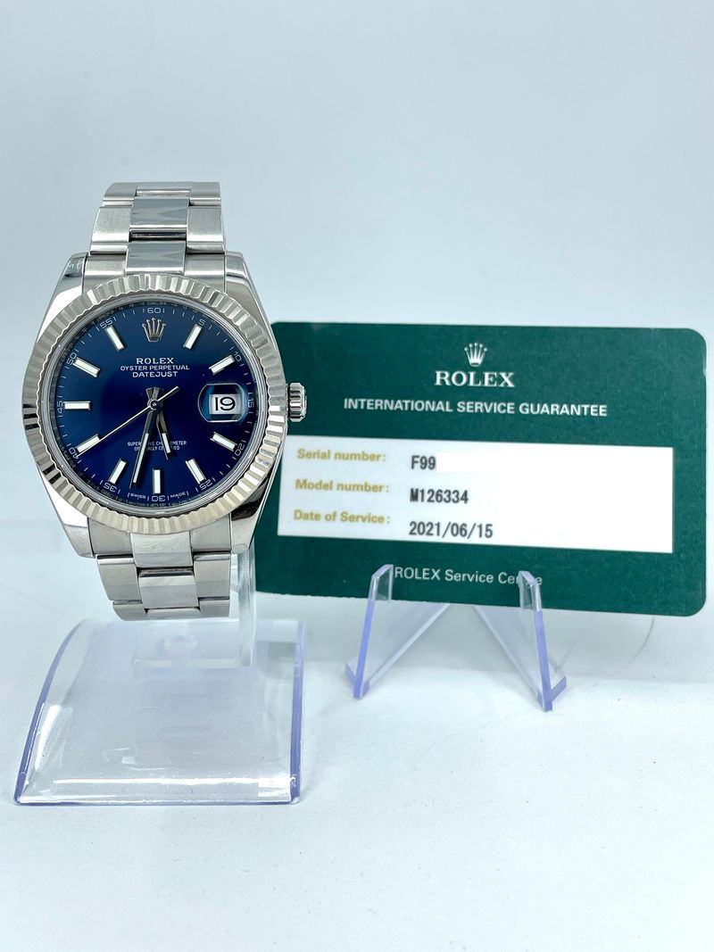 41mm 2018 Stainless Steel Rolex Datejust With Blue Dial & Jubilee Bracelet - Forever Rox Fine Jewelry