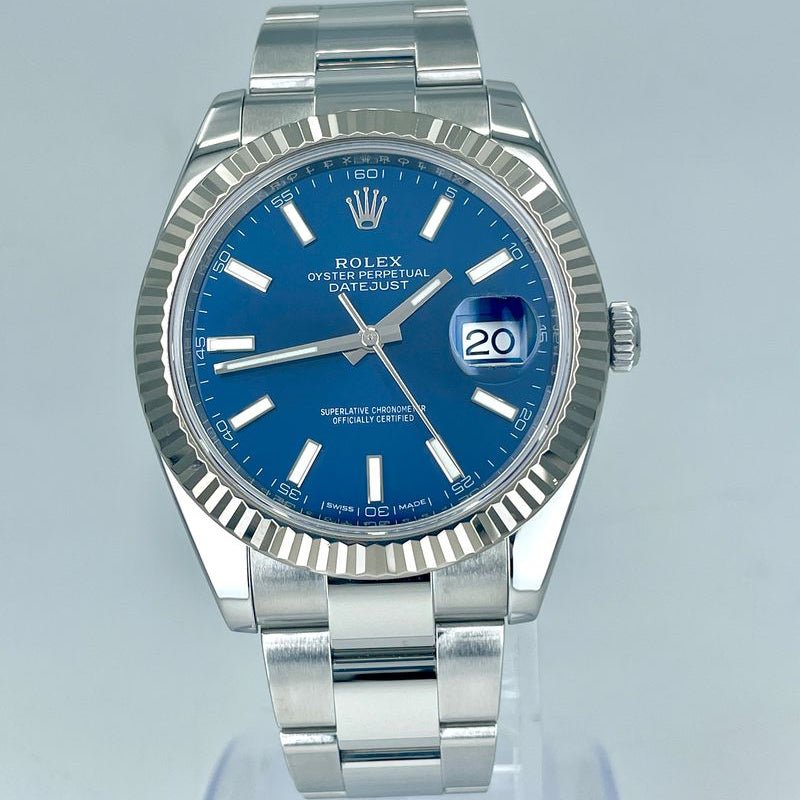 41mm 2018 Stainless Steel Rolex Datejust With Blue Dial & Jubilee Bracelet - Forever Rox Fine Jewelry