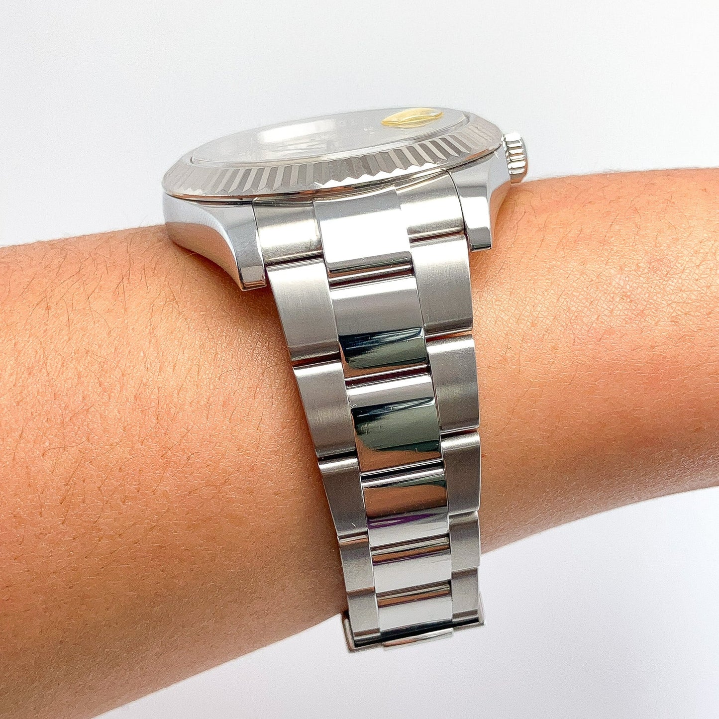 41mm Datejust Oyster Band White Gold Bezel Rolex w/ card, SS - Forever Rox Fine Jewelry