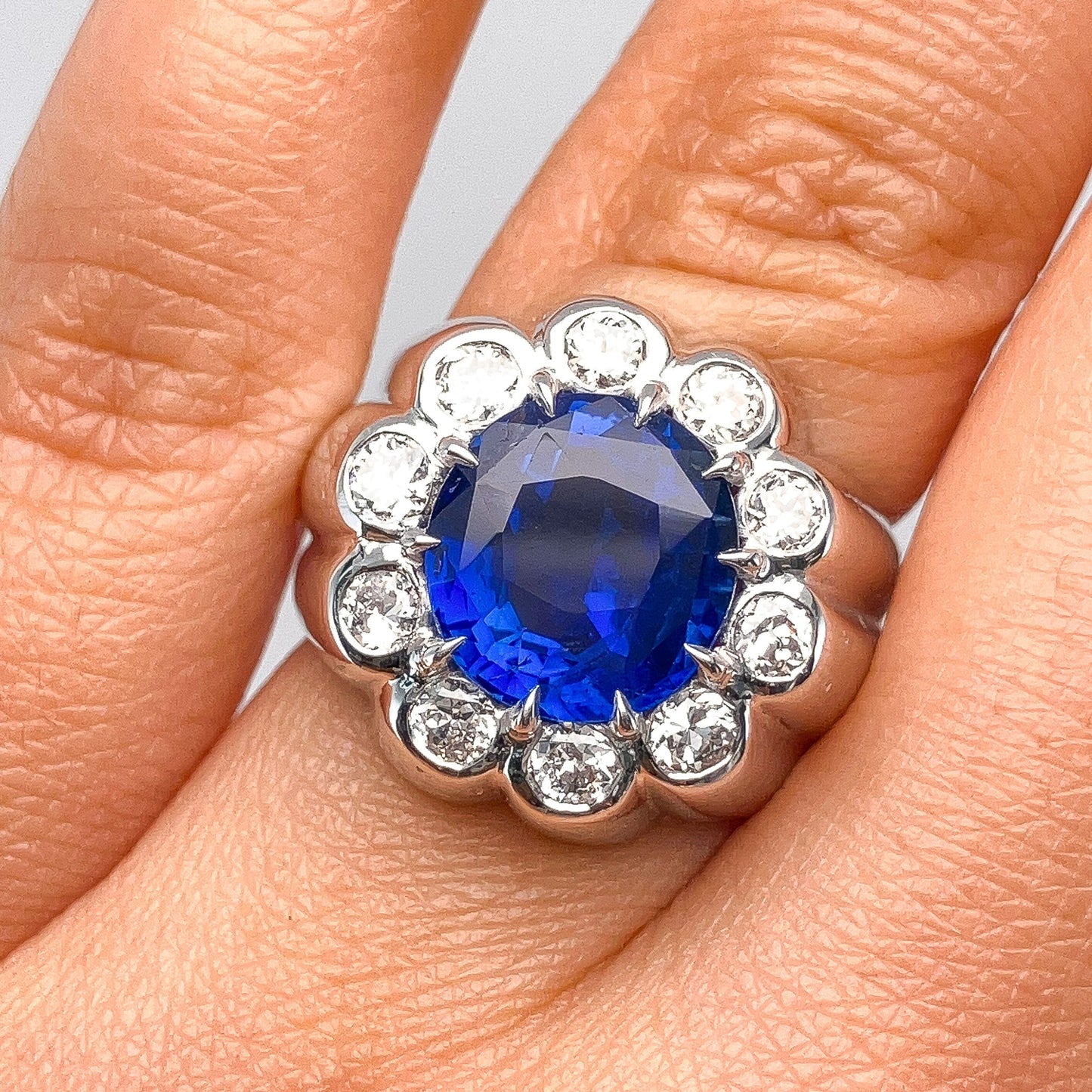 4.26ct Burma No Heat Sapphire & Diamond Ring, Platinum - Forever Rox