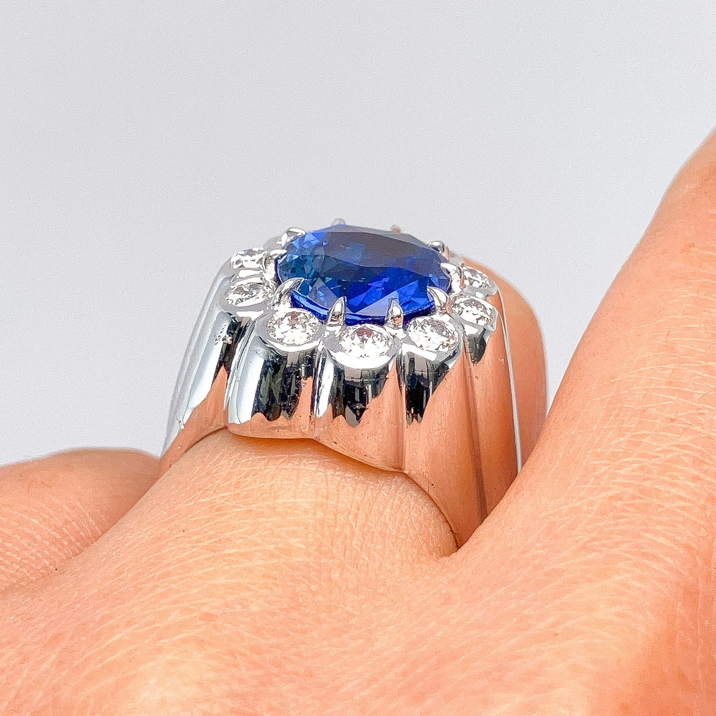 4.26ct Burma No Heat Sapphire & Diamond Ring, Platinum - Forever Rox