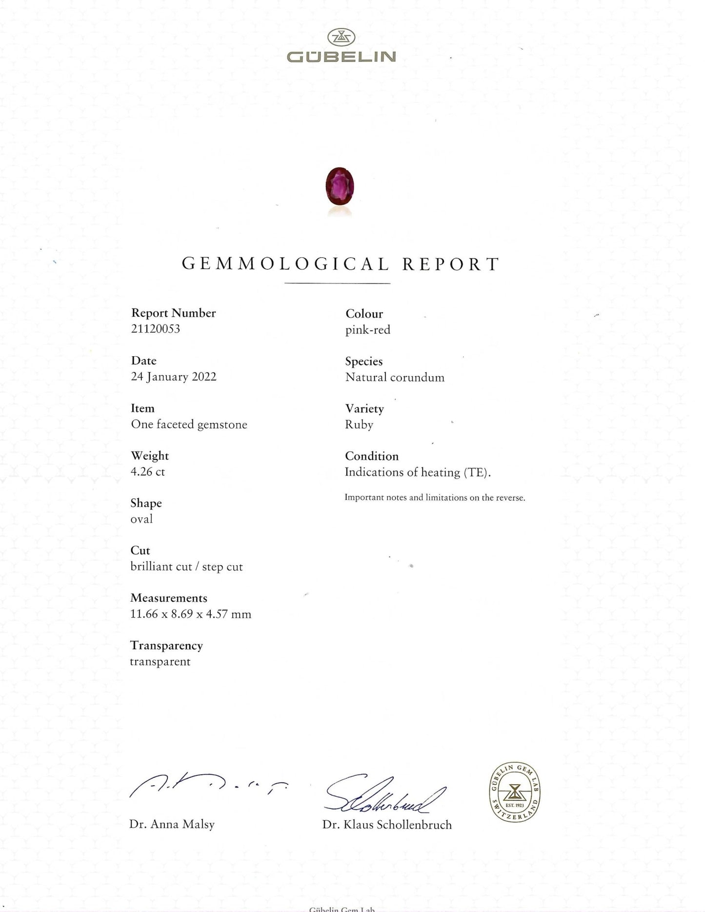 4.26ct Gubelin Certified Ruby & Diamond Ring by Fred of Paris, 18k - Forever Rox