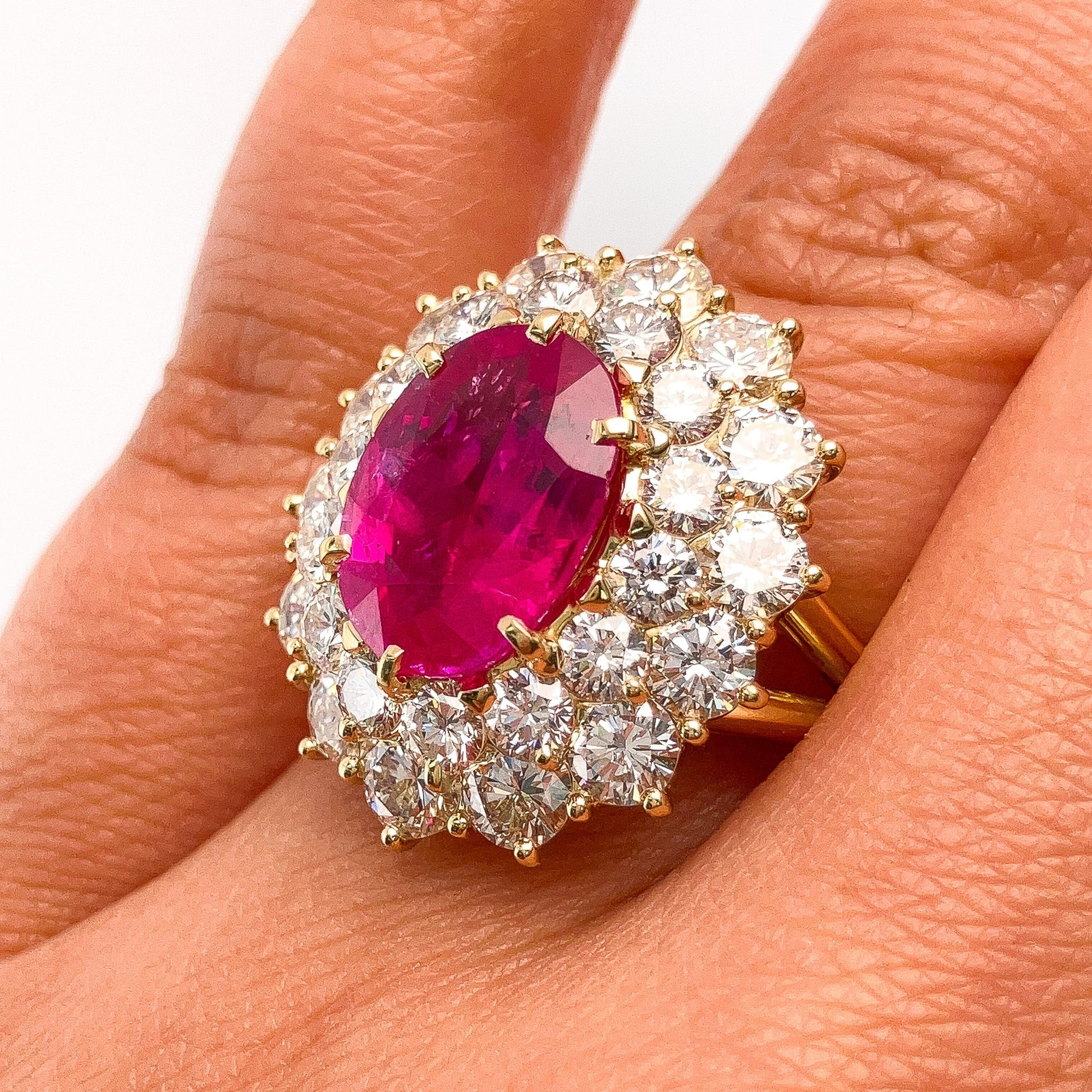 4.26ct Gubelin Certified Ruby & Diamond Ring by Fred of Paris, 18k - Forever Rox