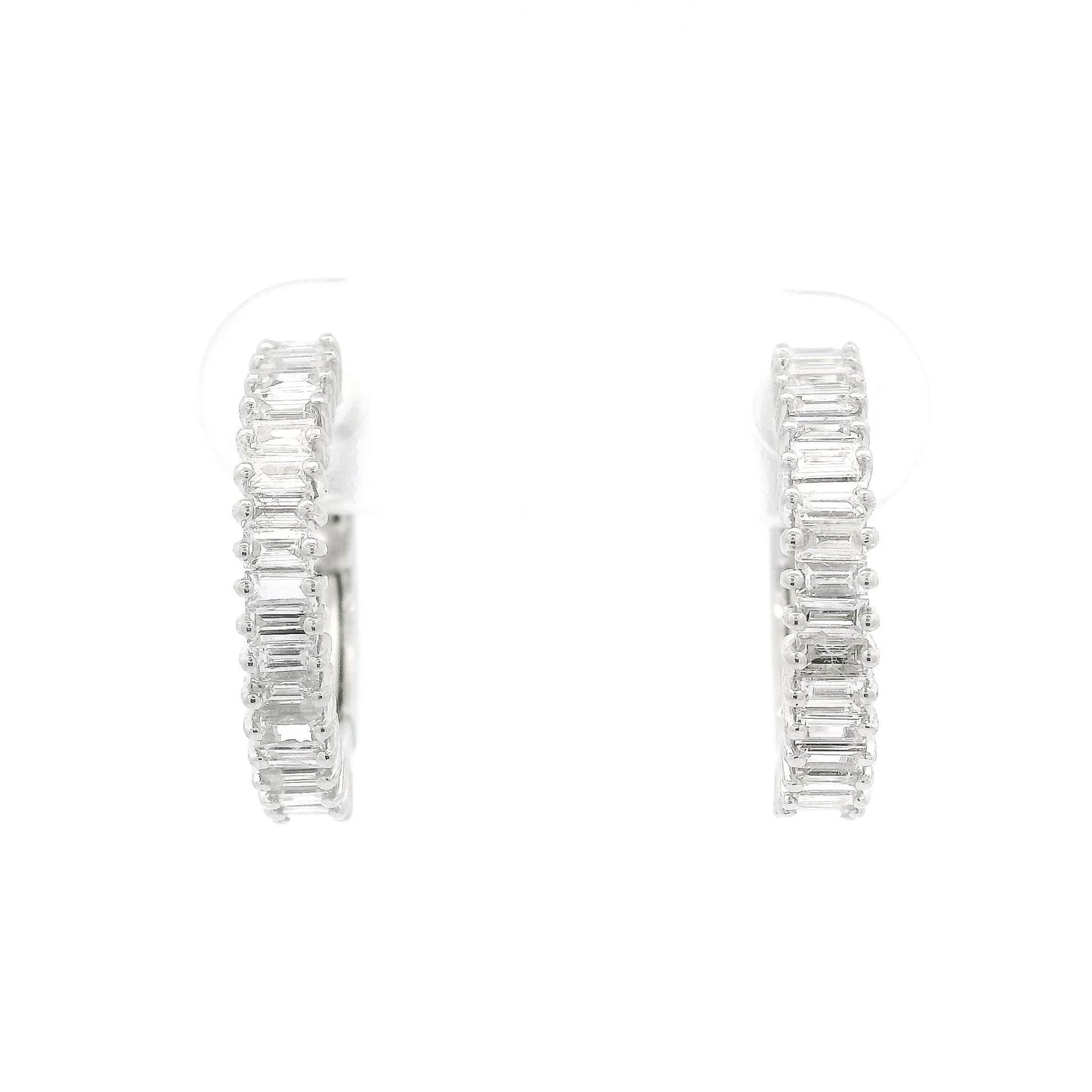 Baguette Diamond Hoops