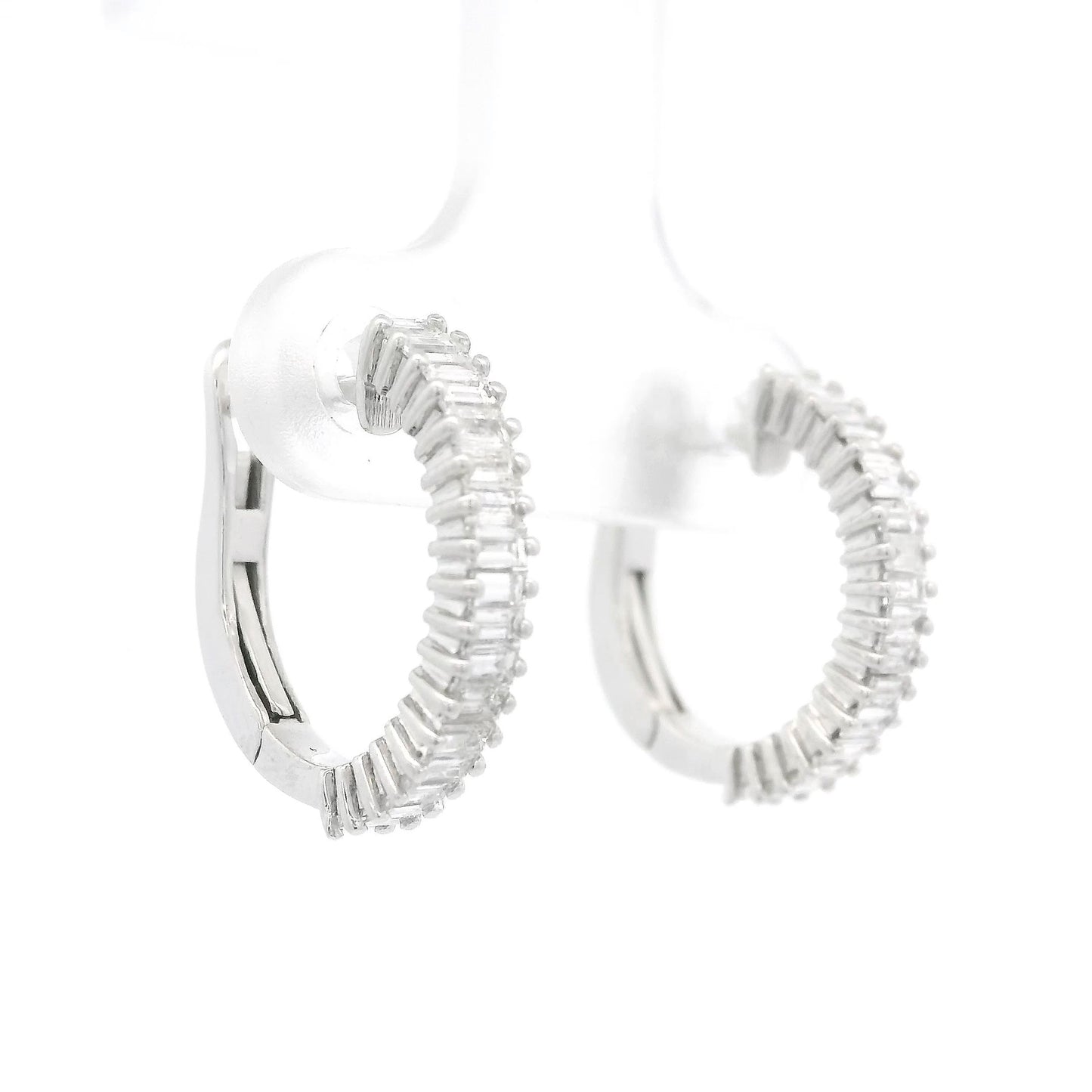 Baguette Diamond Hoops