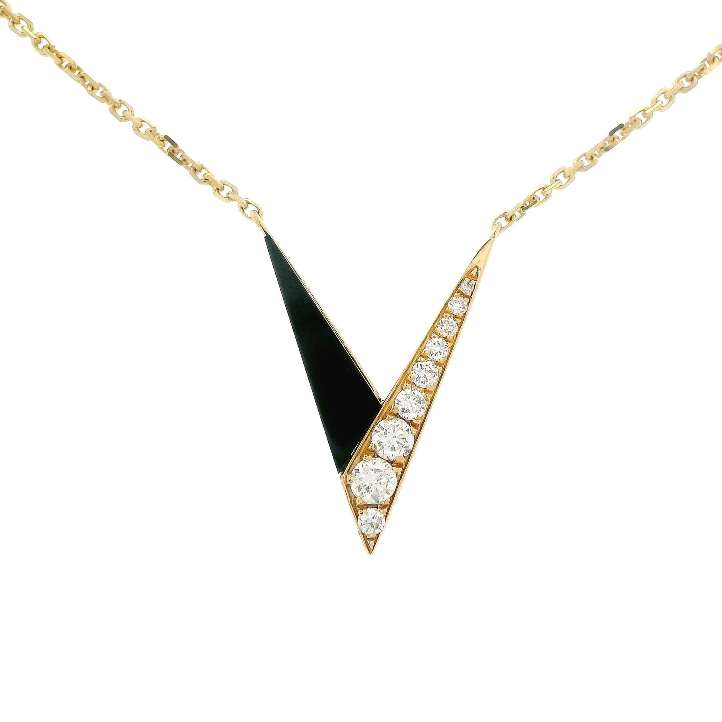 Diamond & Onyx V Pendant