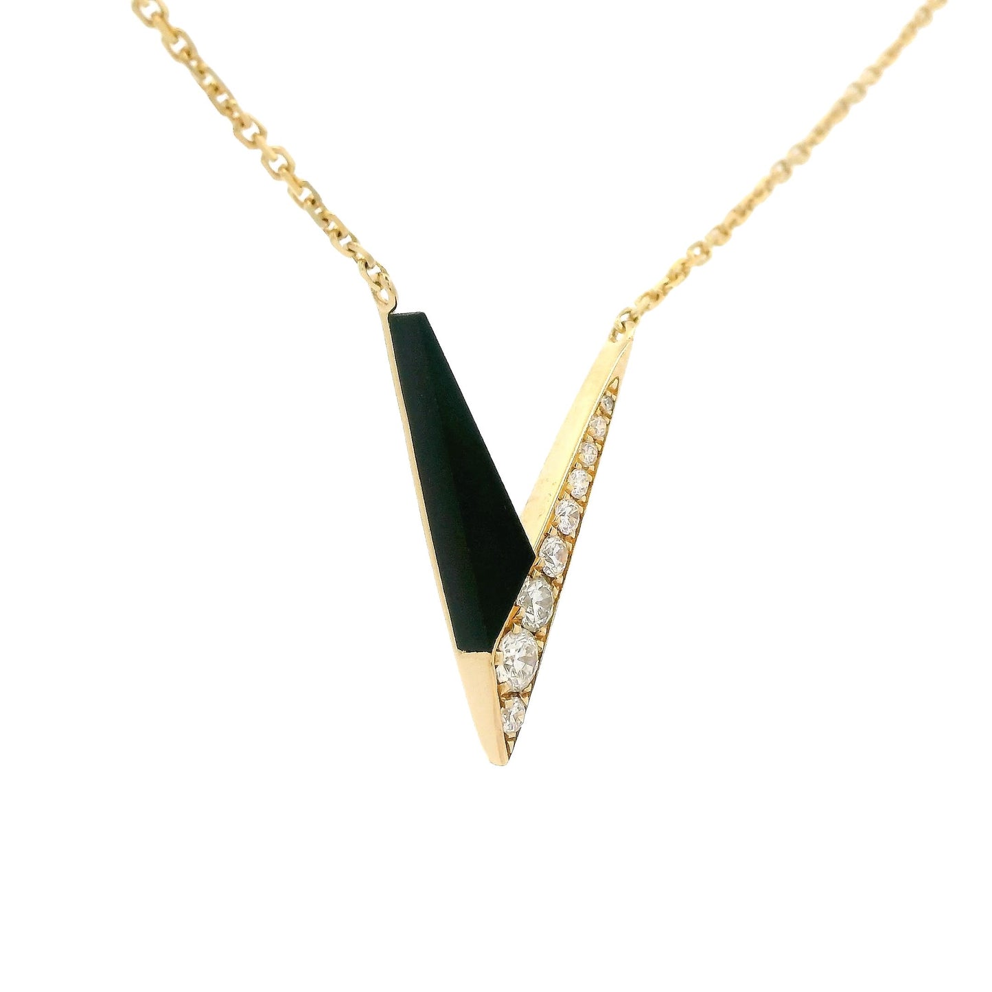 Diamond & Onyx V Pendant