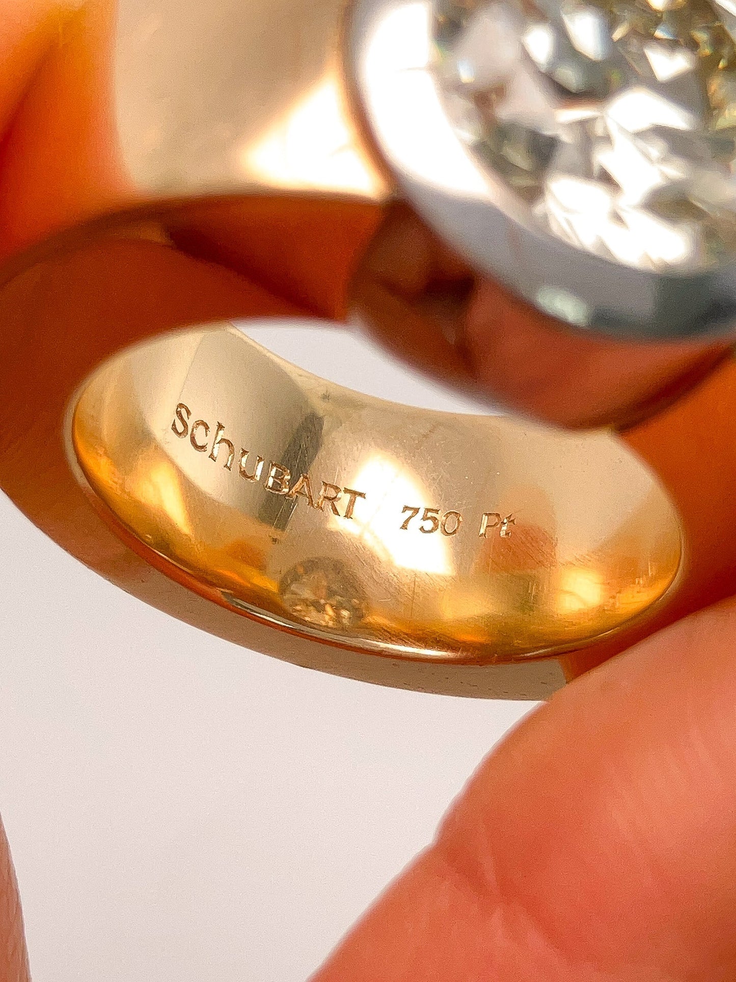 4.80ct Round Diamond Bezel Ring by Schubart, 18k & Platinum º - Forever Rox