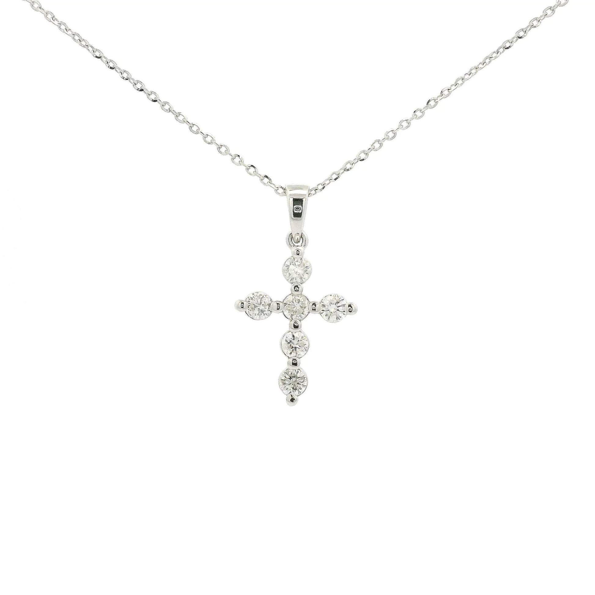 6 Round Cut Diamond Cross Pendant - Forever Rox Fine Jewelry