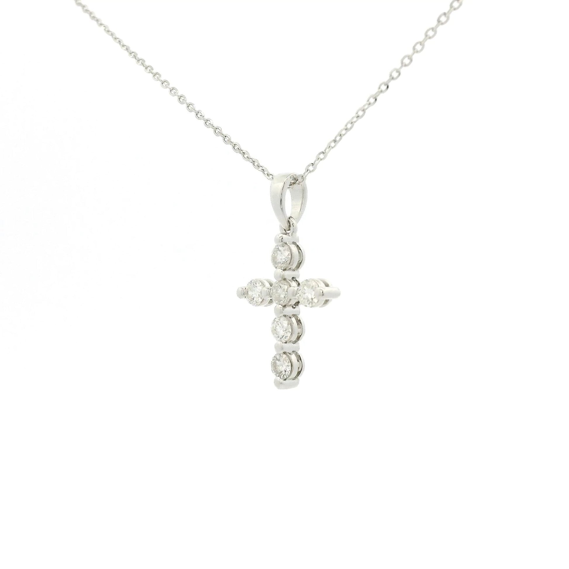 6 Round Cut Diamond Cross Pendant - Forever Rox Fine Jewelry