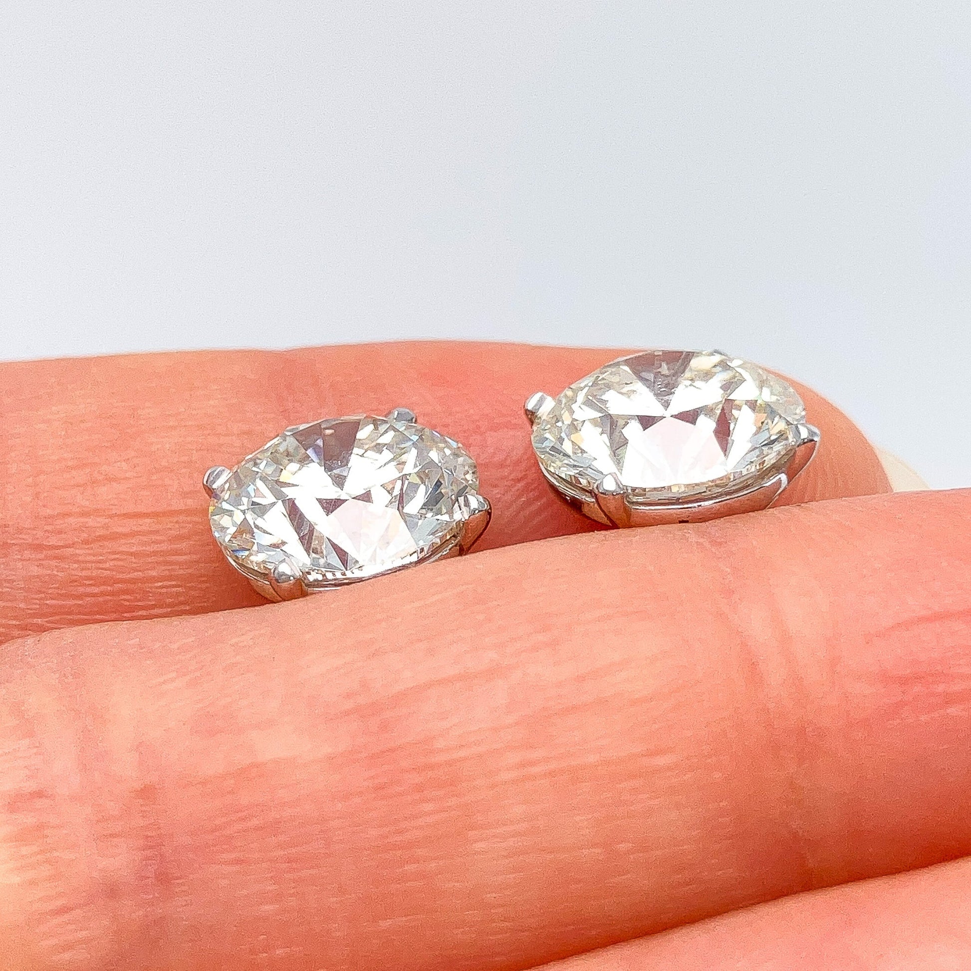 6.02ctw GIA Certified KSI2 Round Brilliant Diamond Studs, 18k - Forever Rox