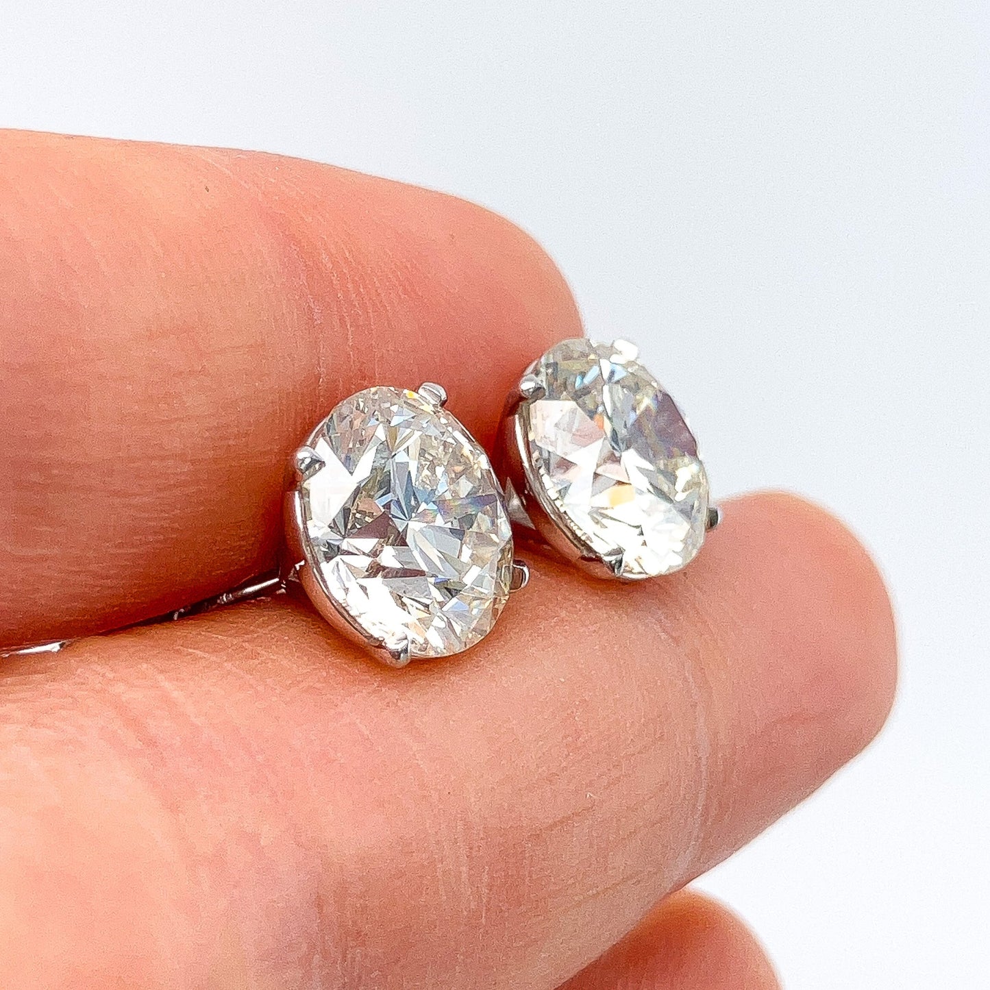6.02ctw GIA Certified KSI2 Round Brilliant Diamond Studs, 18k - Forever Rox