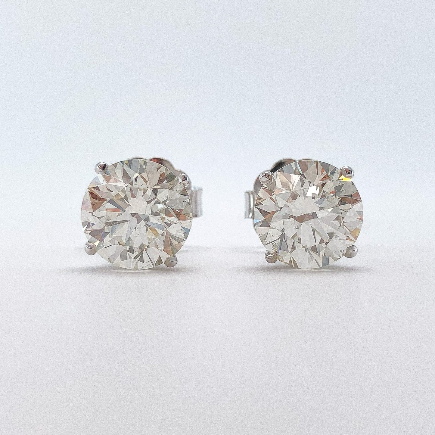 6.02ctw GIA Certified KSI2 Round Brilliant Diamond Studs, 18k - Forever Rox