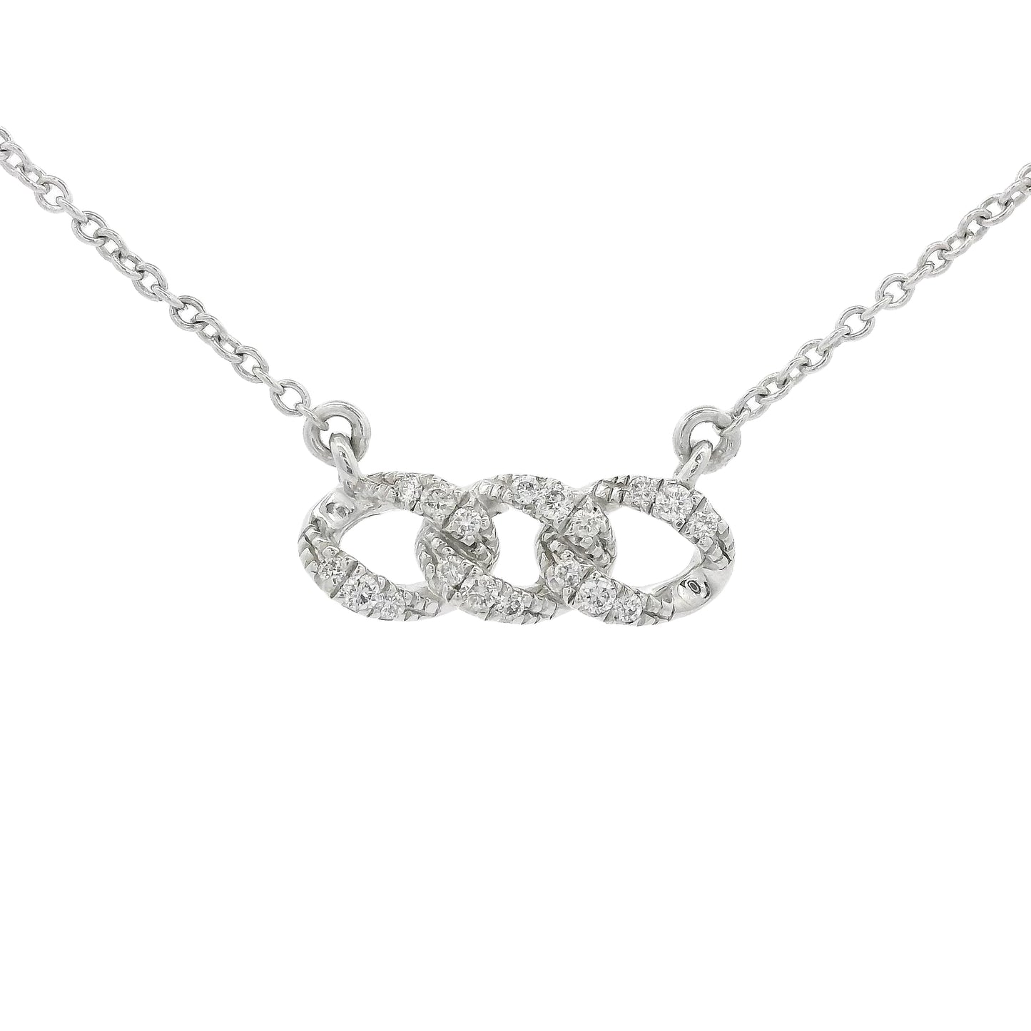 Silver Diamond Chainlink Pendant