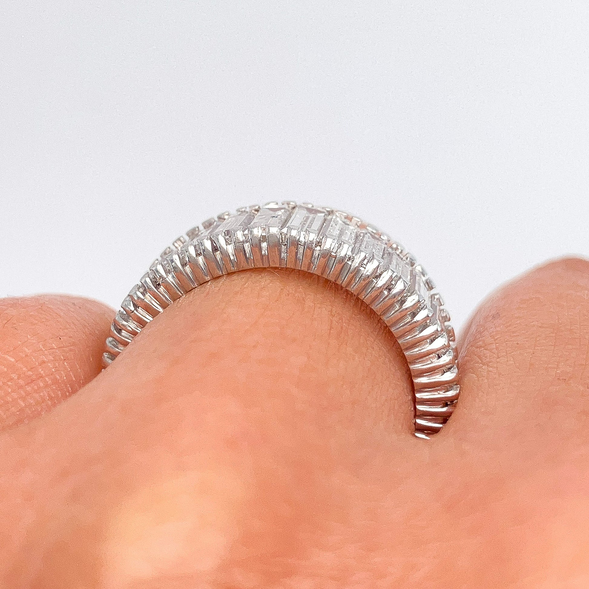 6.90cts Diamond Baguette Eternity Band, Platinum· - Forever Rox