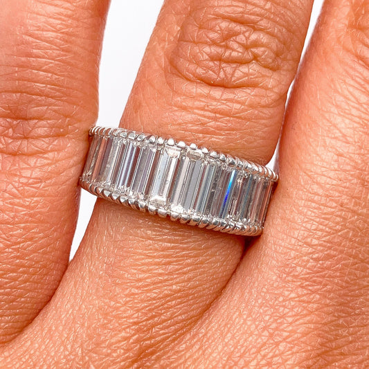 6.90cts Diamond Baguette Eternity Band, Platinum· - Forever Rox
