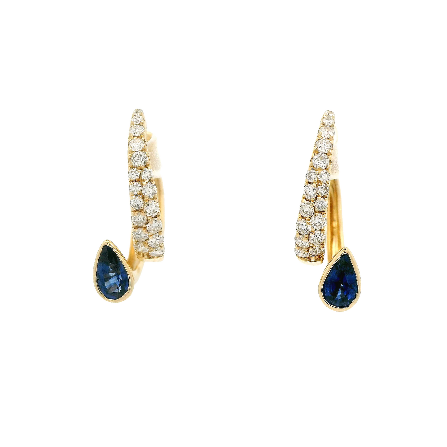 Pear Shape Sapphire & Diamond Hoops