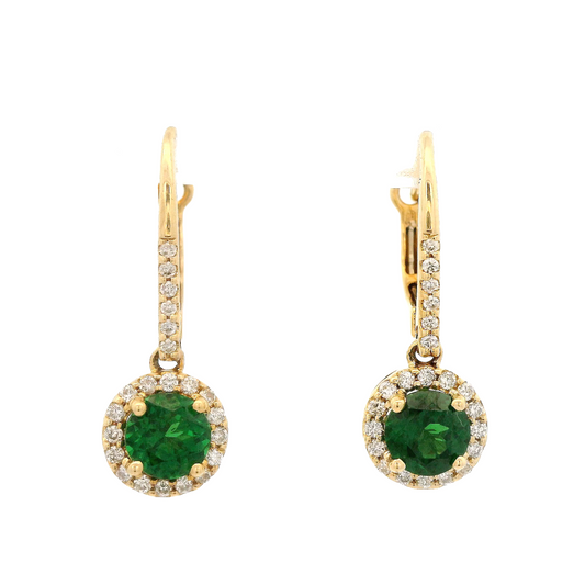 Tsavorite & Diamond Dangles