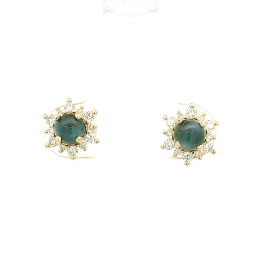 Cats Eye Alexandrite & Diamond Studs