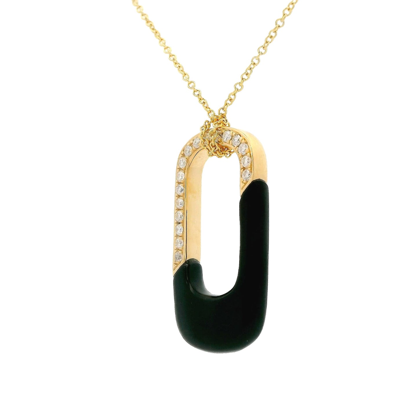 Diamond & Onyx Oval Pendant