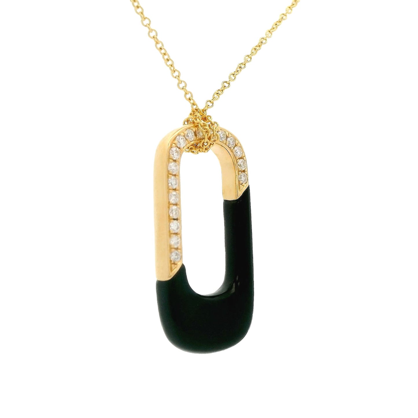 Diamond & Onyx Oval Pendant