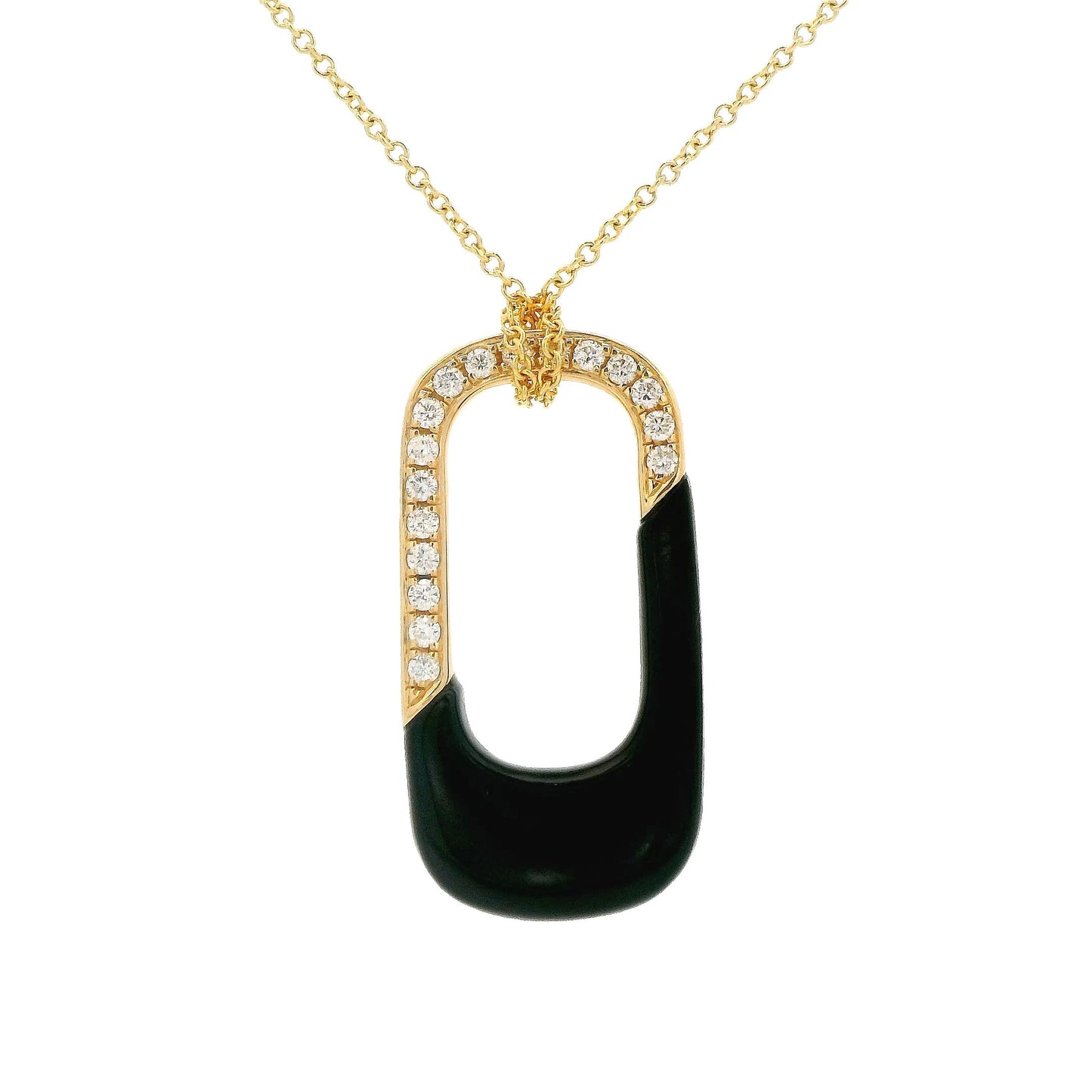 Diamond & Onyx Oval Pendant