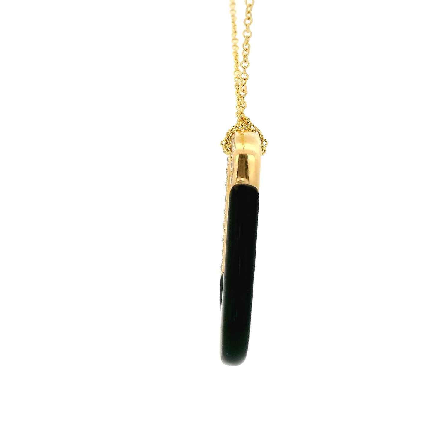 Diamond & Onyx Oval Pendant