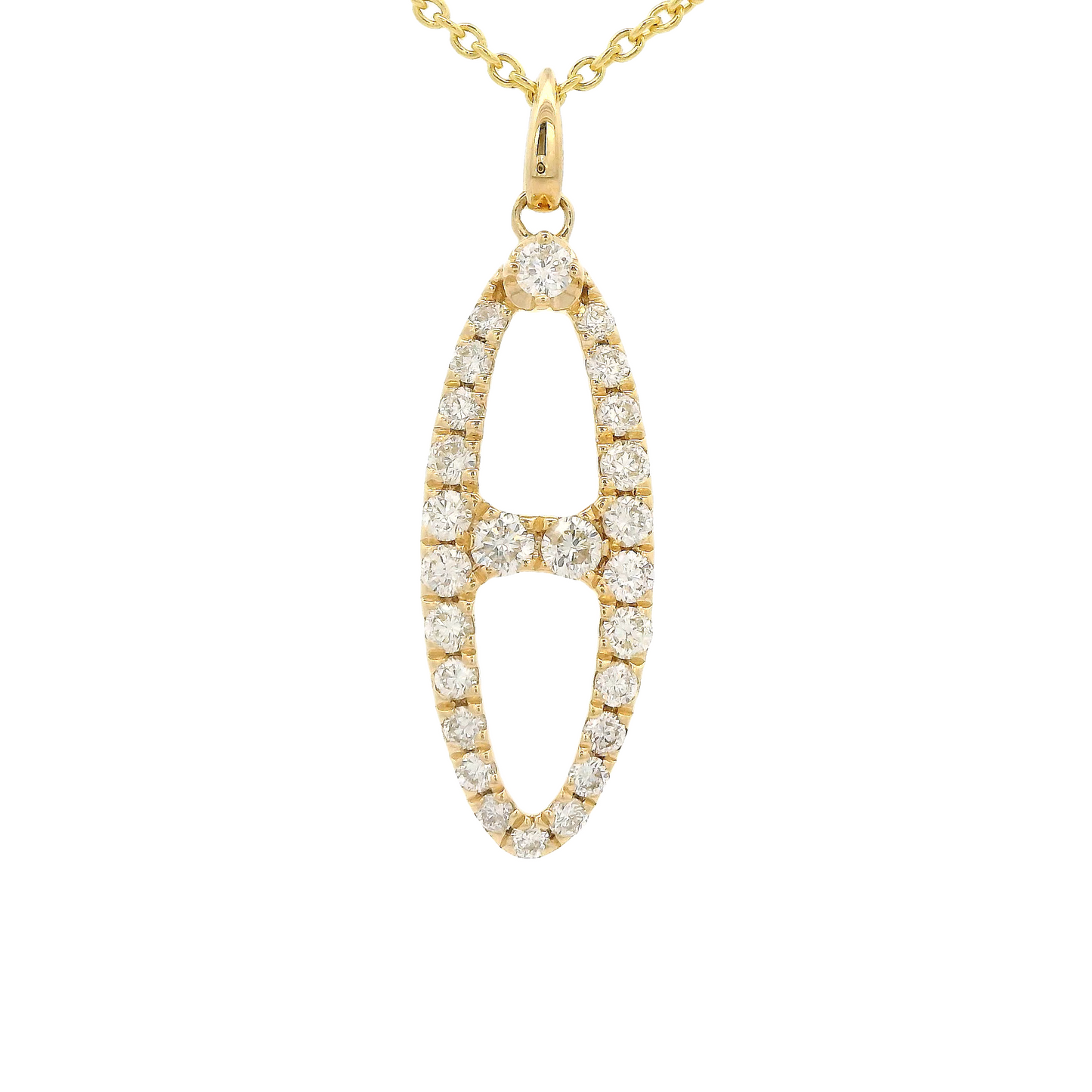 Diamond Split O Shape Pendant