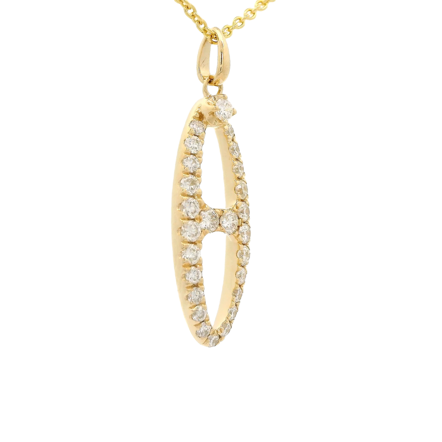 Diamond Split O Shape Pendant