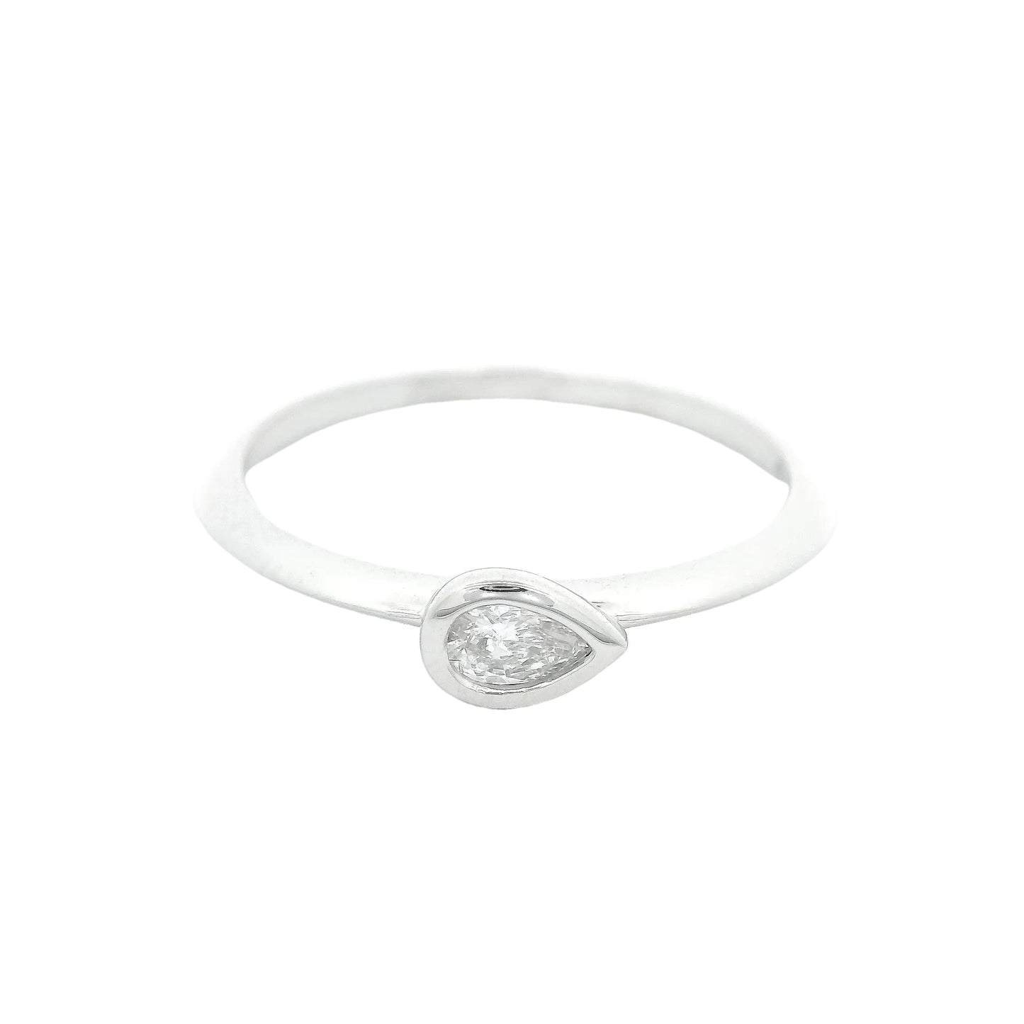 East-West Pear Shape Diamond Ring