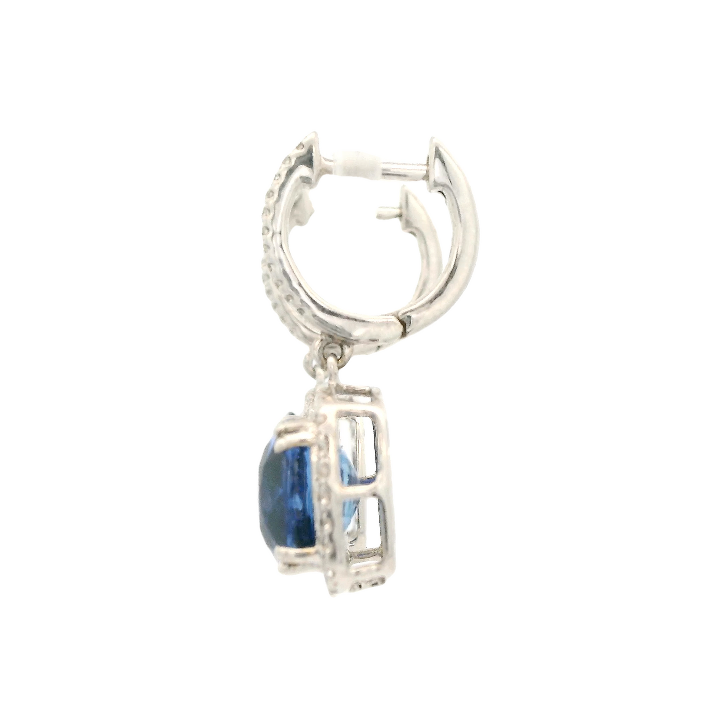 Cushion Cut Ceylon Sapphire & Diamond Dangles