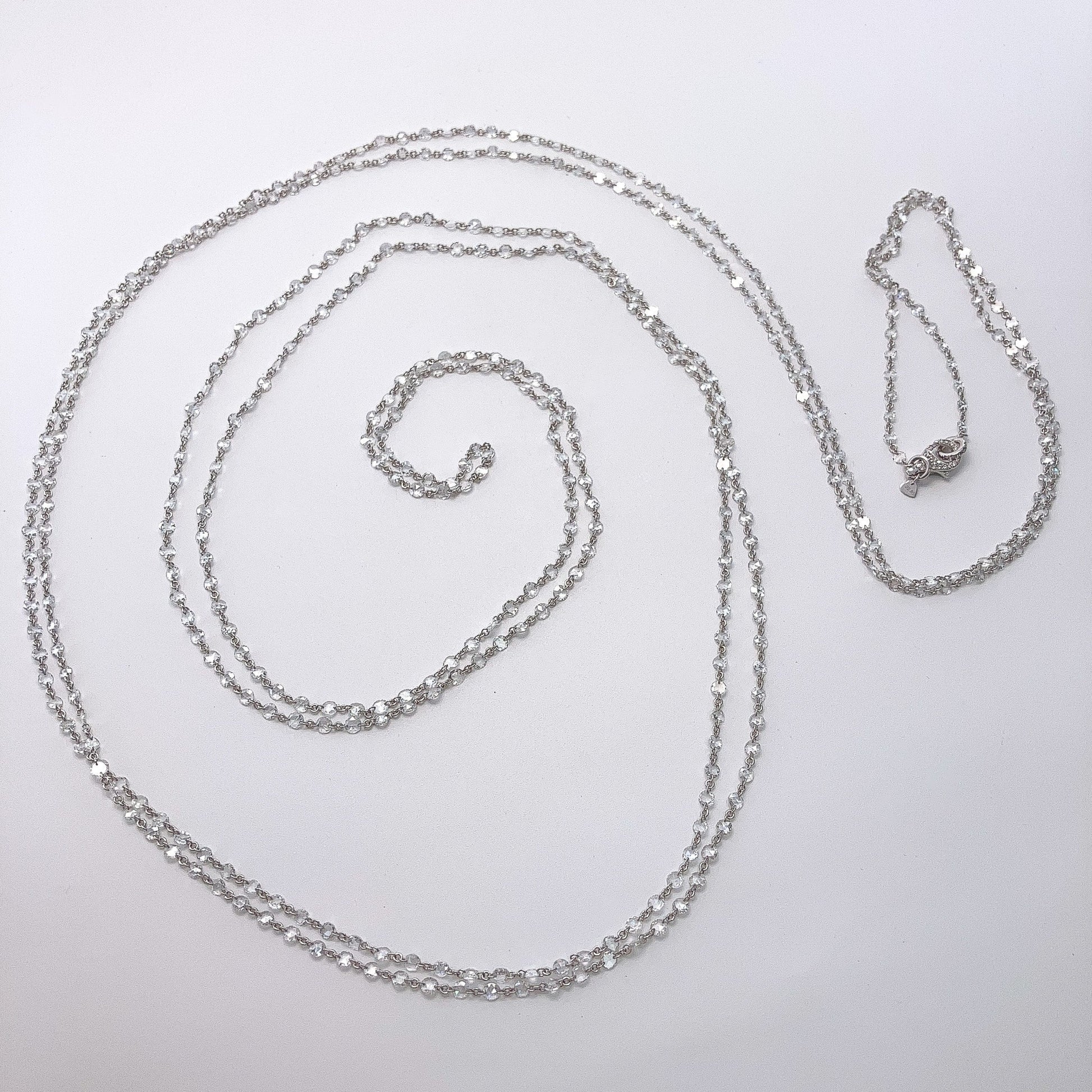 84" Rose Cut Pierced Diamond Chain - Forever Rox Fine Jewelry
