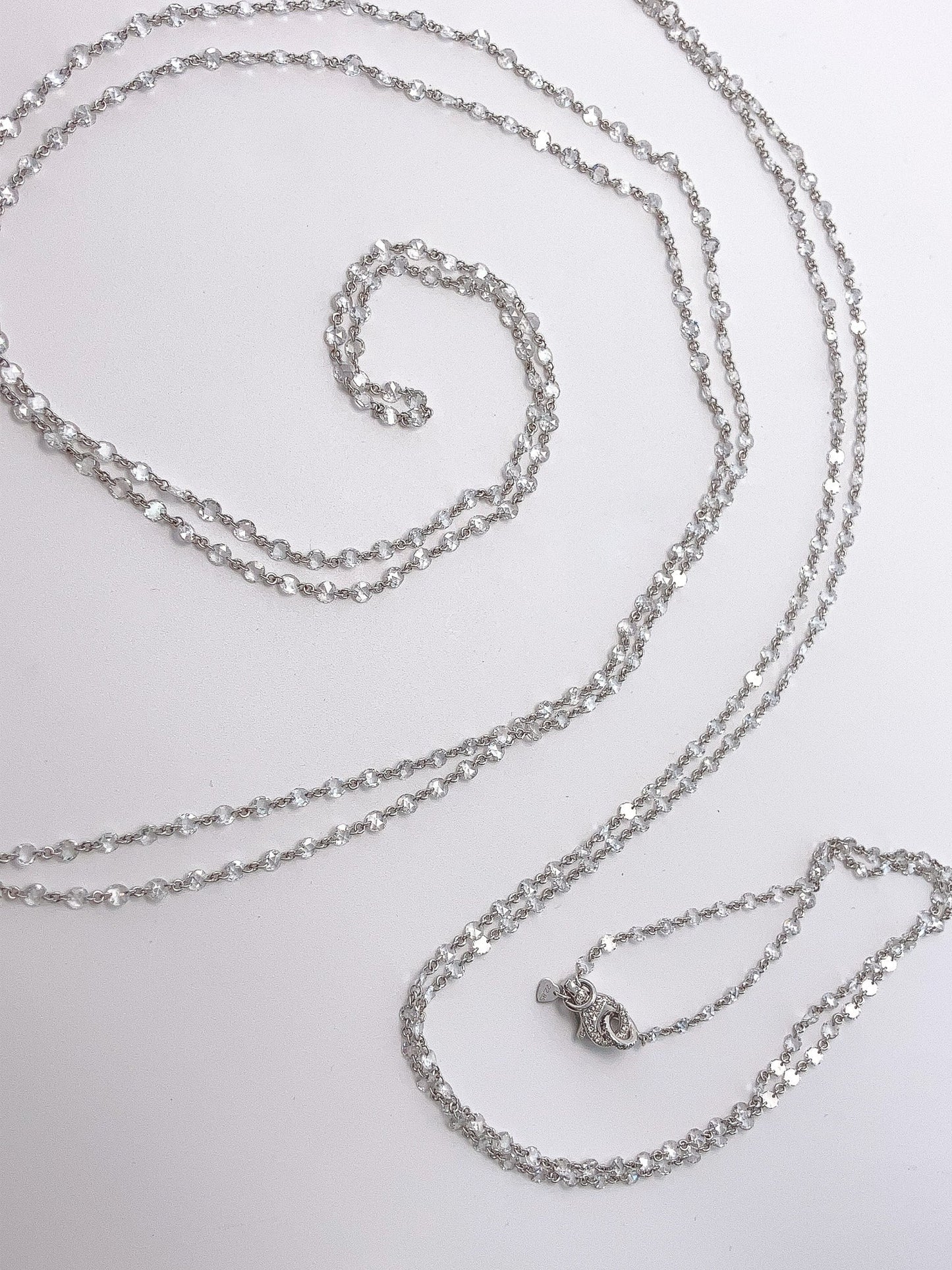 84" Rose Cut Pierced Diamond Chain - Forever Rox Fine Jewelry