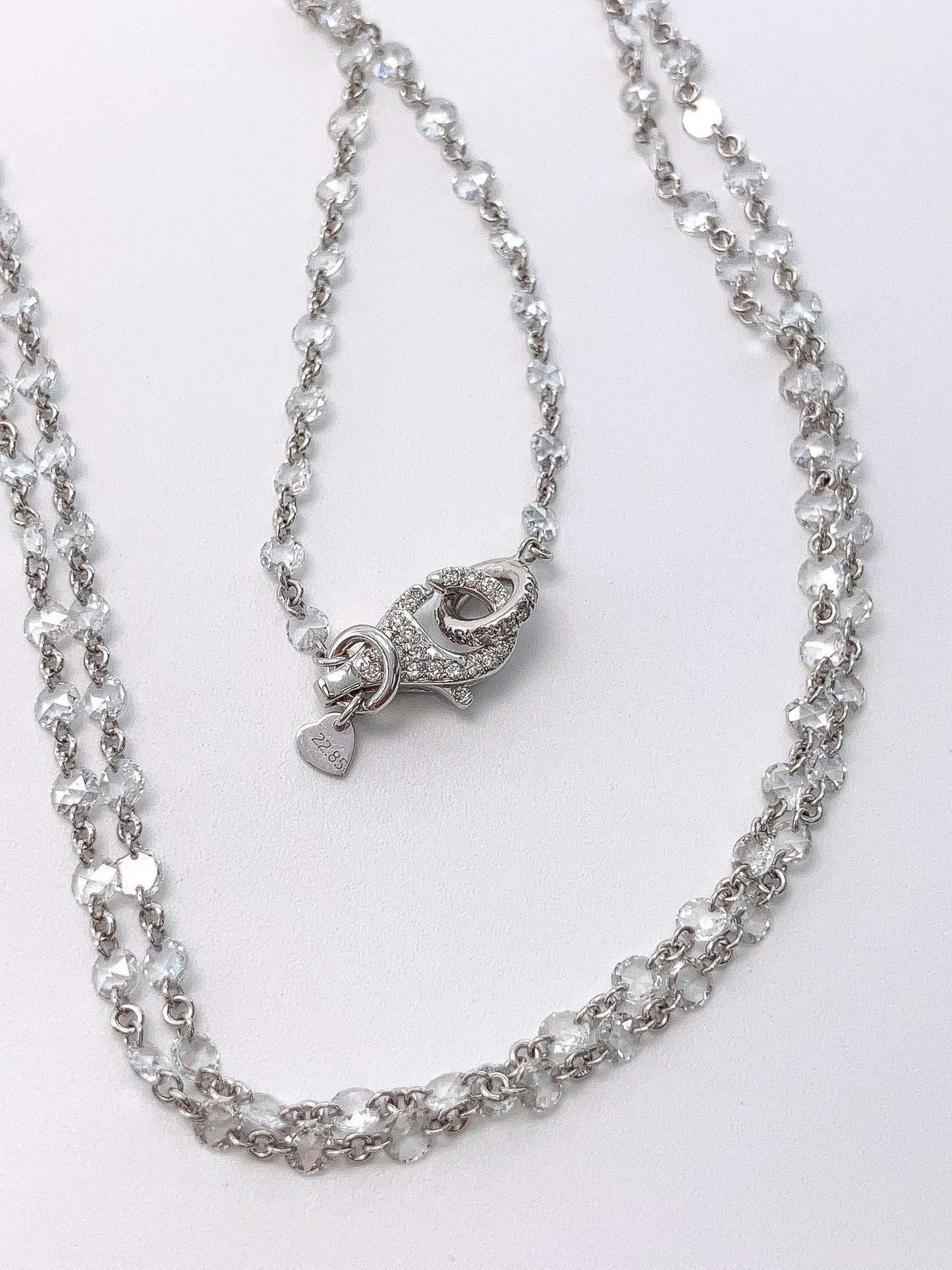 84" Rose Cut Pierced Diamond Chain - Forever Rox Fine Jewelry