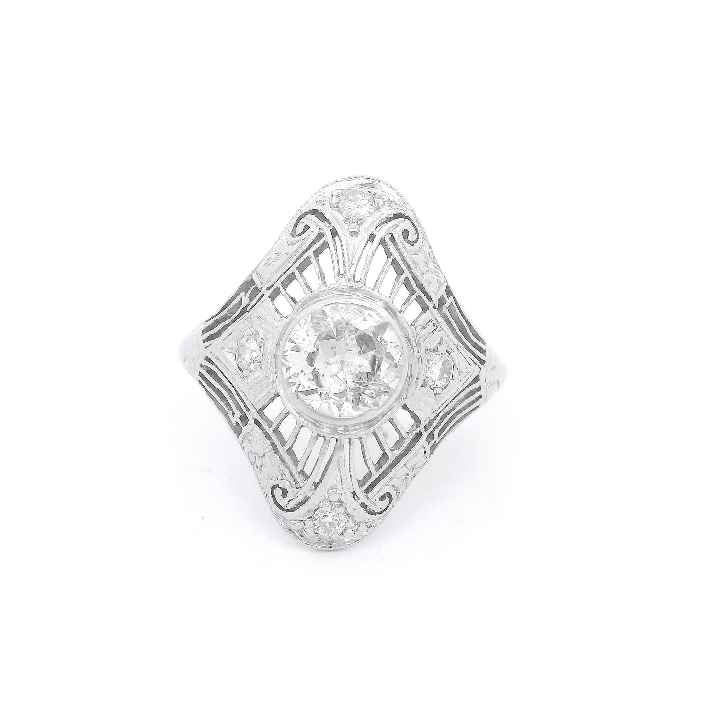 Old Mine Cut Diamond Vintage Ring