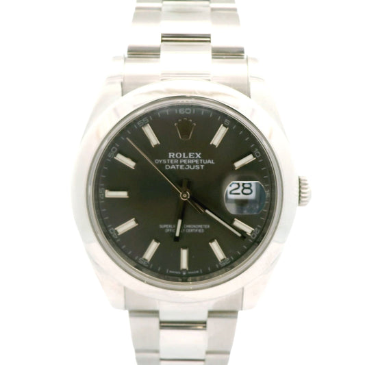 Steel Rhodium Dial Rolex Datejust 41mm