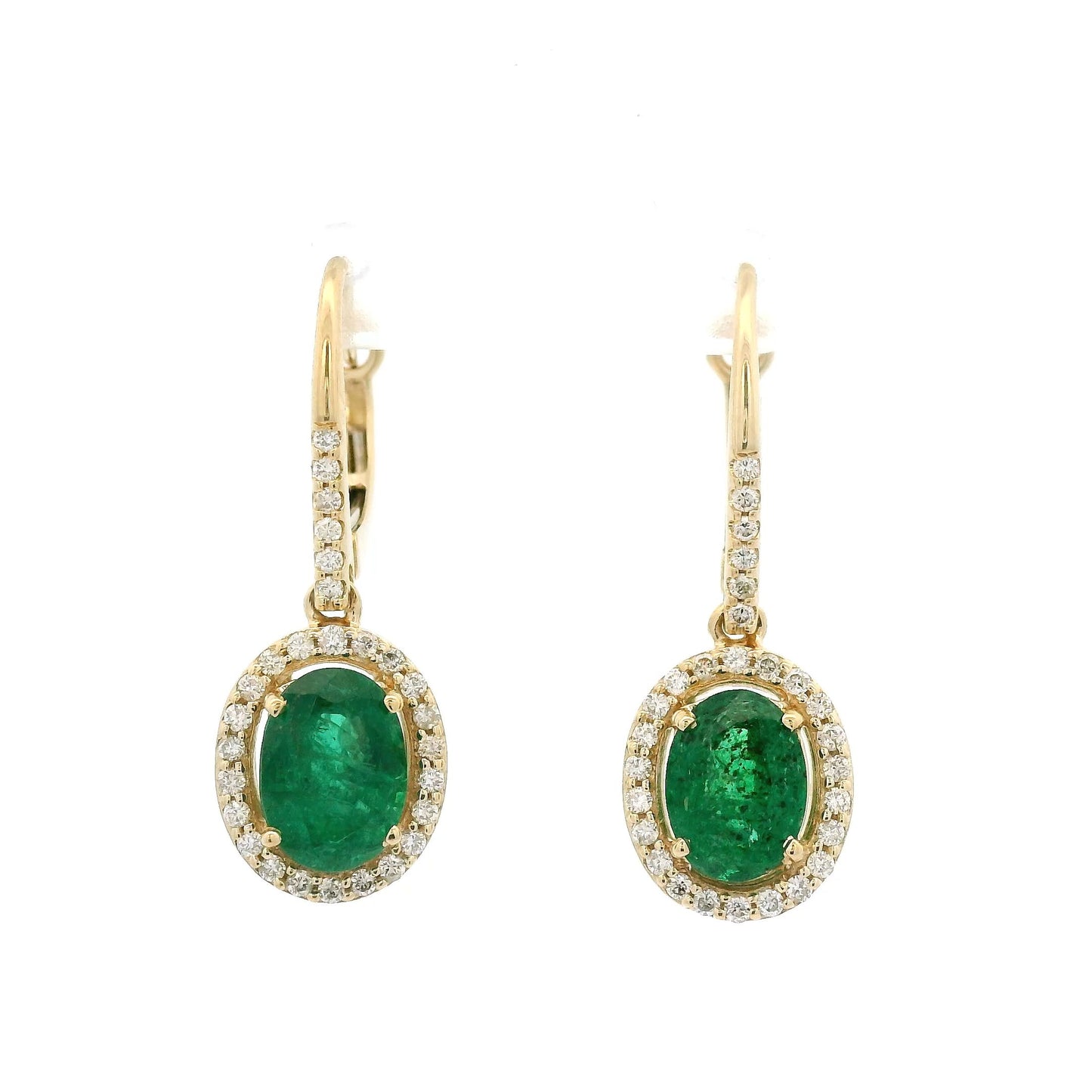 Zambian Emerald & Diamond Dangles