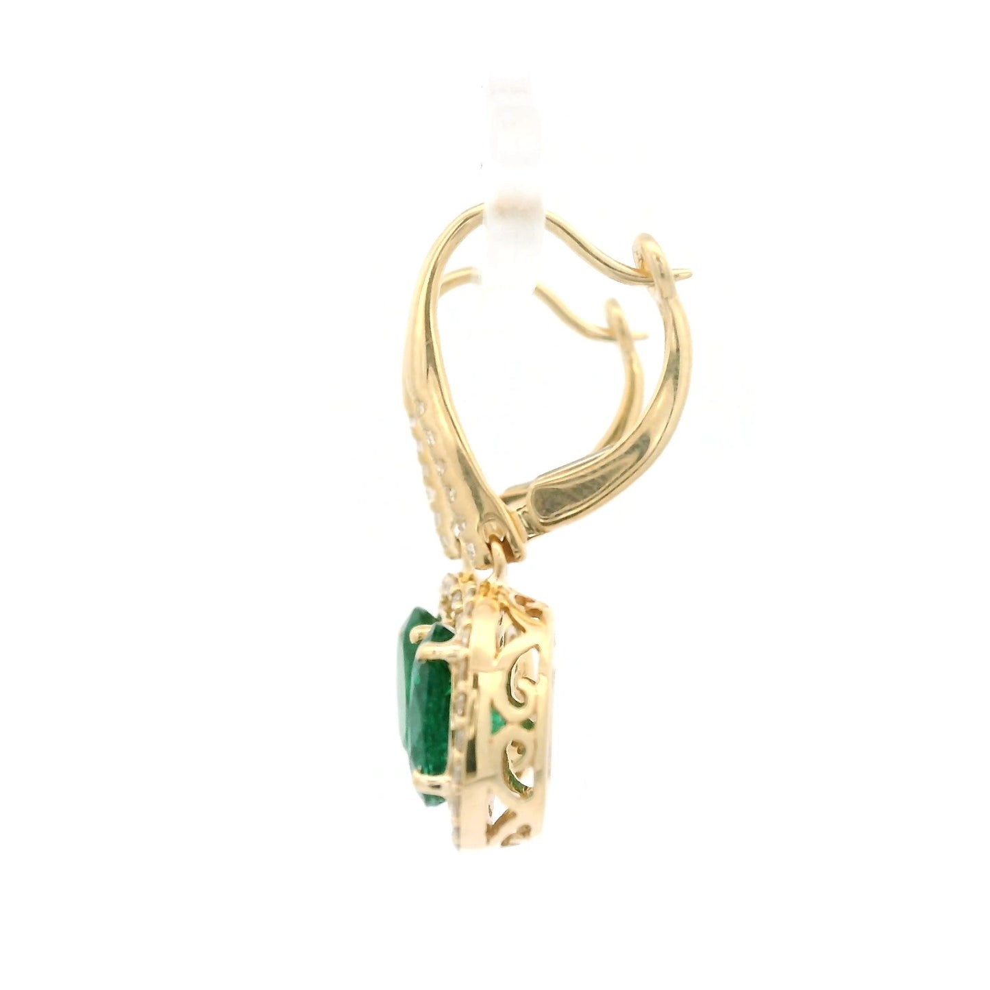 Zambian Emerald & Diamond Dangles