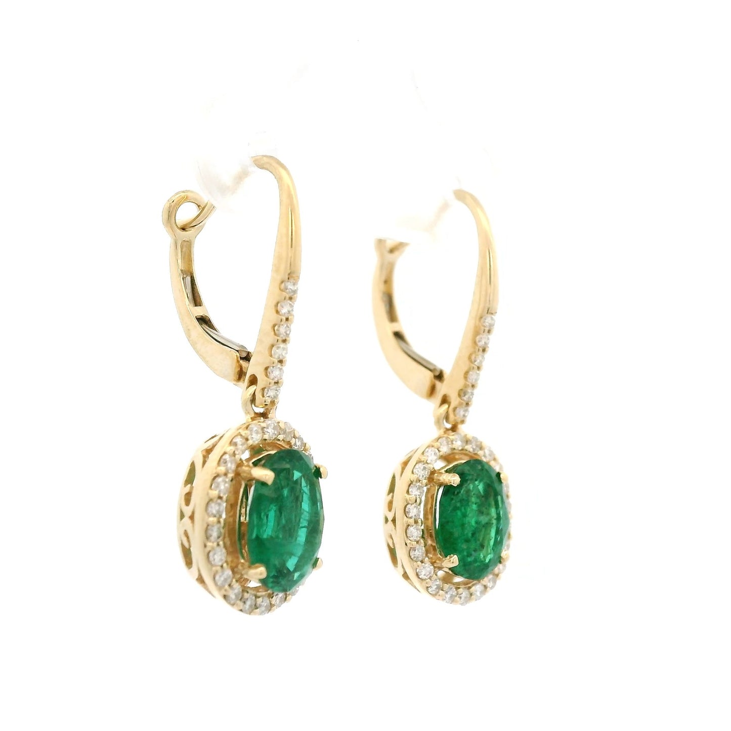 Zambian Emerald & Diamond Dangles