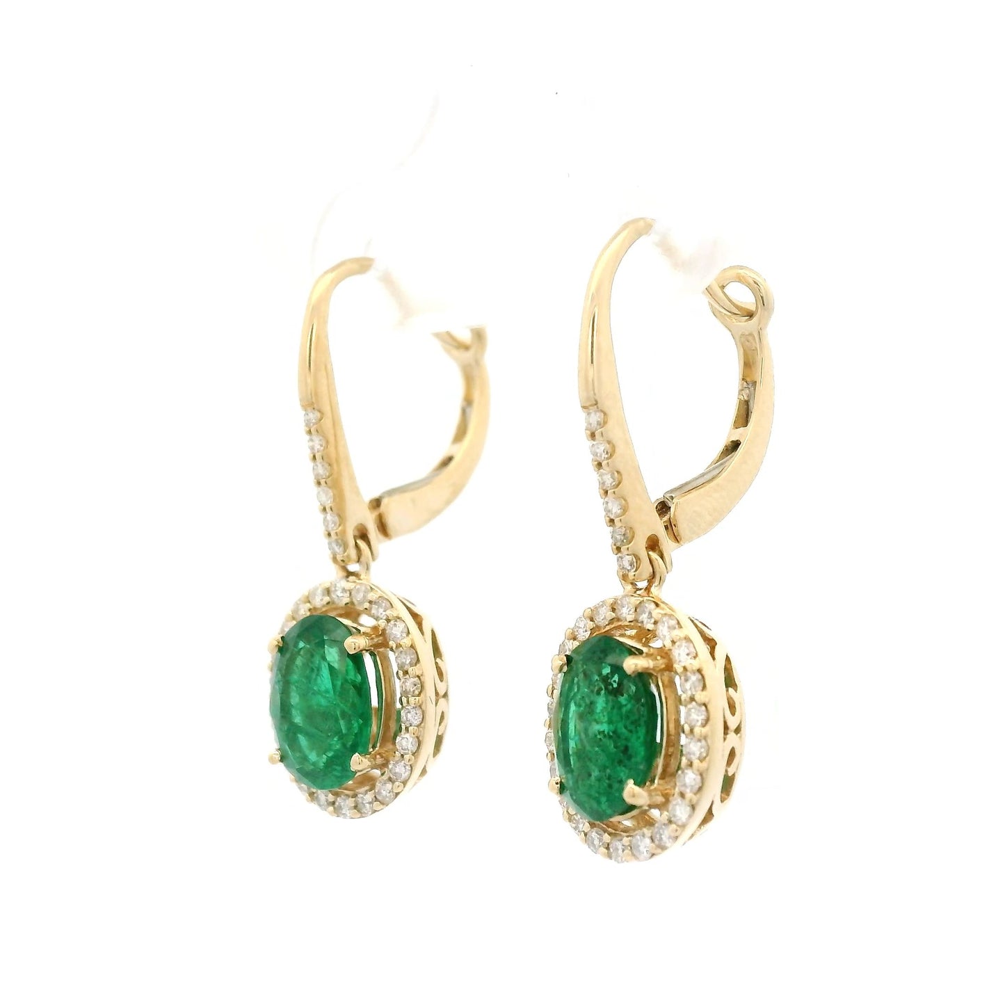 Zambian Emerald & Diamond Dangles