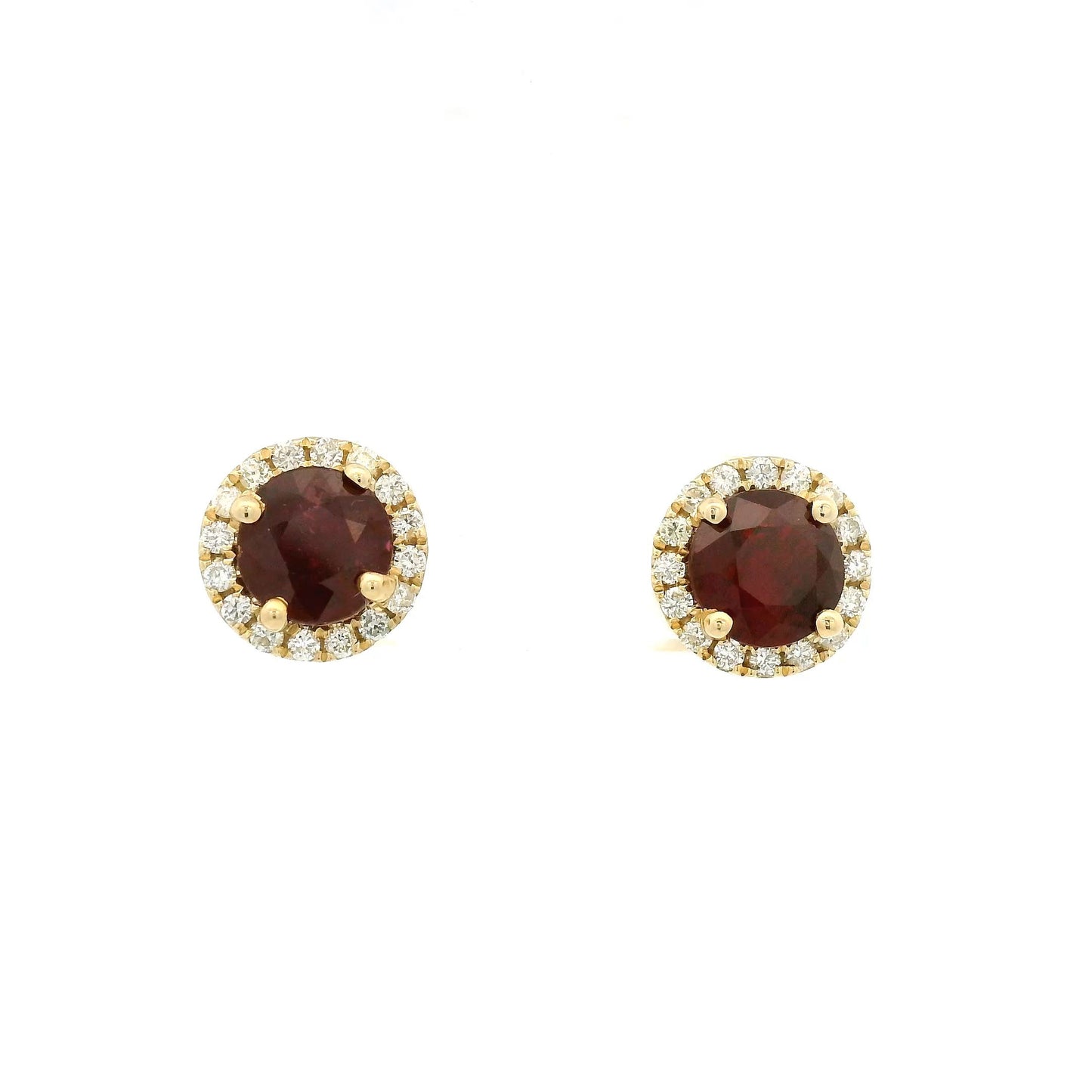 Ruby & Diamond Studs