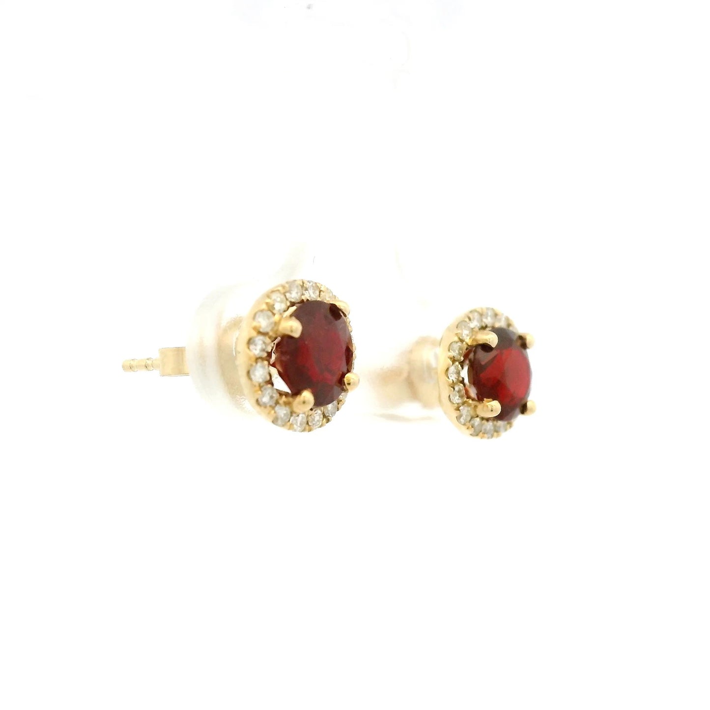 Ruby & Diamond Studs