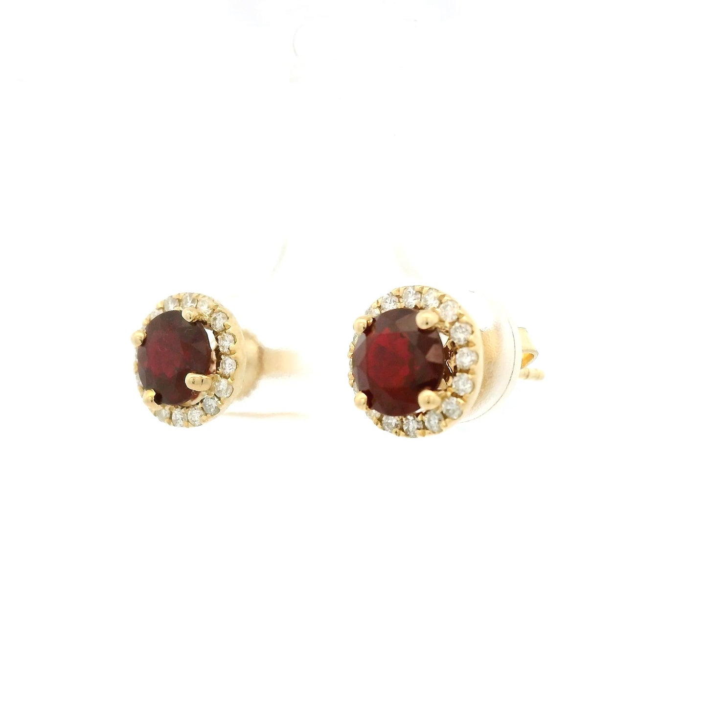 Ruby & Diamond Studs