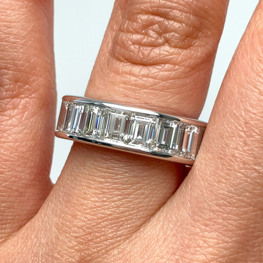 8.90cts Channel Set Diamond Baguette Eternity Band, 18k - Forever Rox