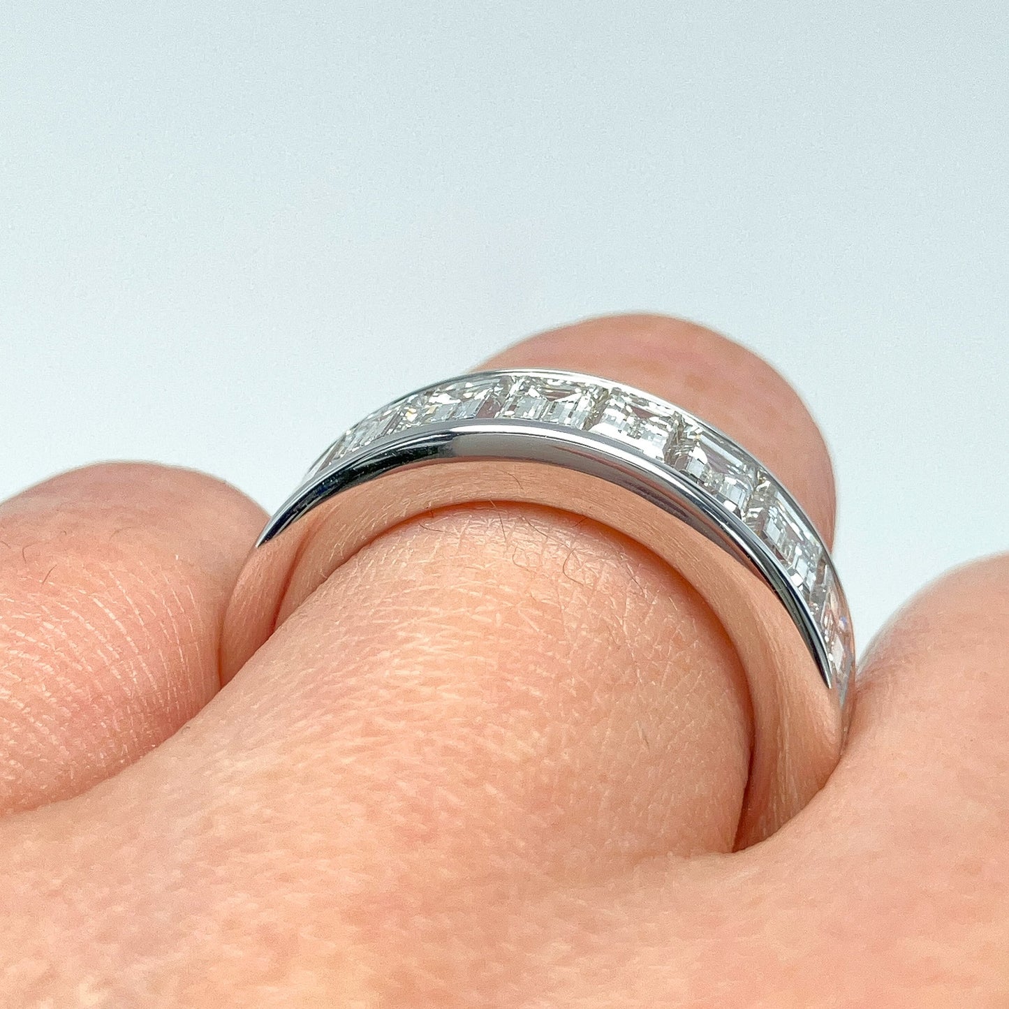 8.90cts Channel Set Diamond Baguette Eternity Band, 18k - Forever Rox