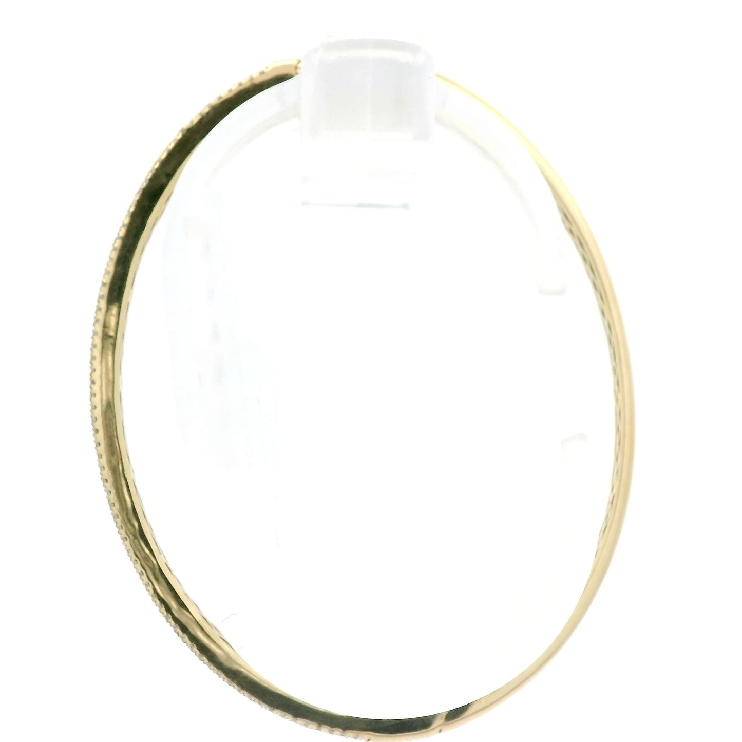 Channel Set Baguette Bangle With Round Diamond Border