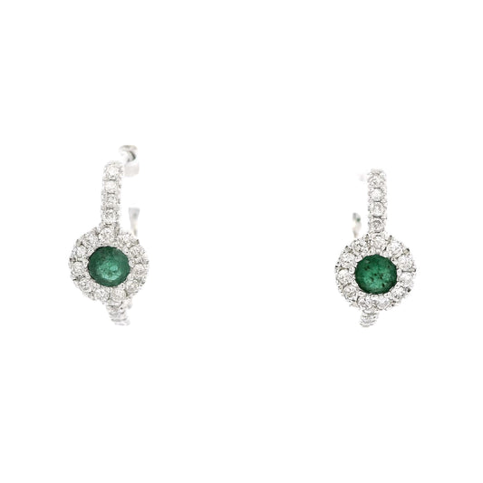 Emerald & Diamond Hoops